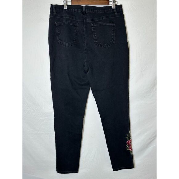 DG2 Diane Gilman Women's Virtual Stretch High Rise Skinny Black Jeans Size 16T - Picture 5 of 5